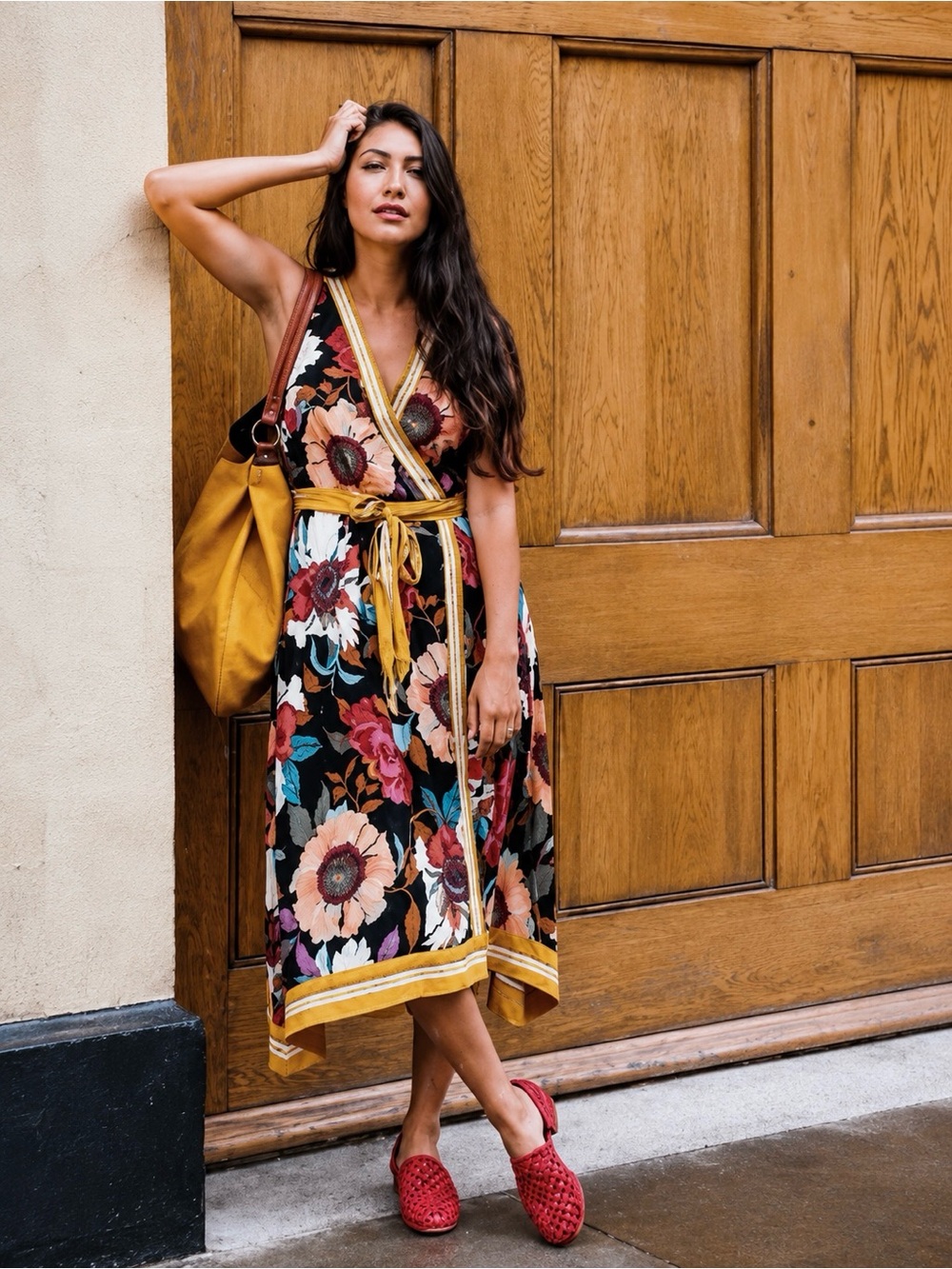 Anthropologie Maeve | Rare Cottage Core Botanica Wrap Midi Dress ~ US 14 - Picture 3 of 9